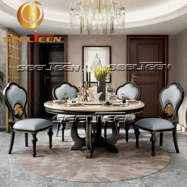 Marble dining table set