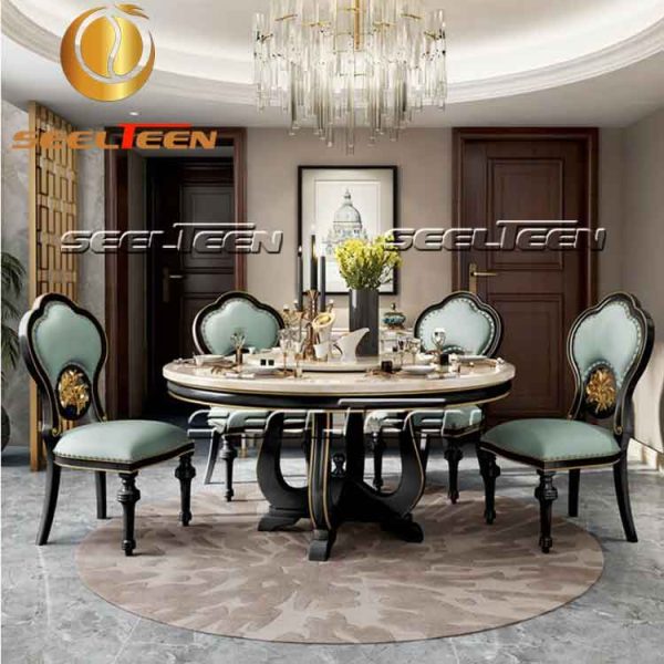 Marble dining table set