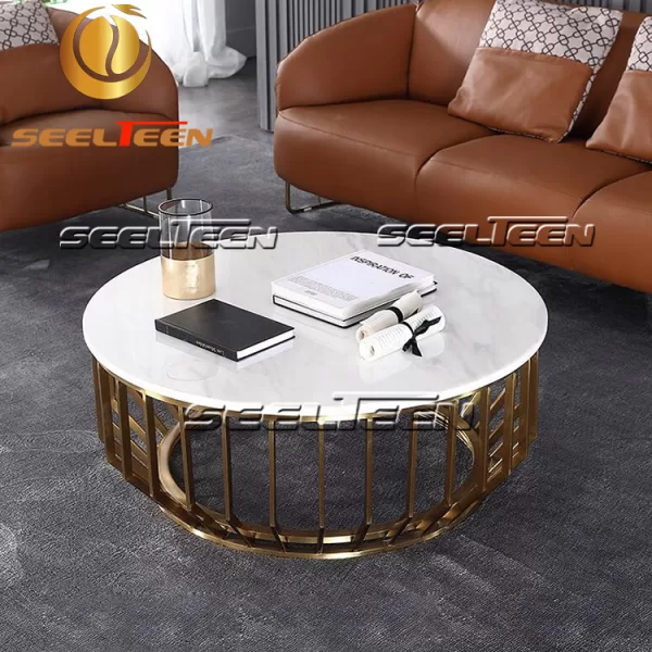 Round Gold Coffee Table