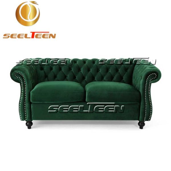 Green chesterfield sofa