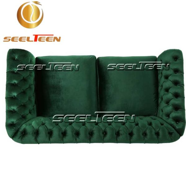 Green chesterfield sofa