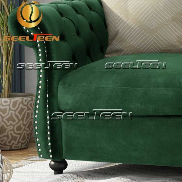 Green chesterfield sofa