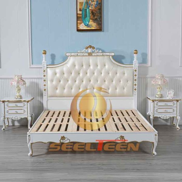 King bed frame white