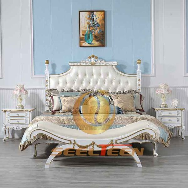 King bed frame white