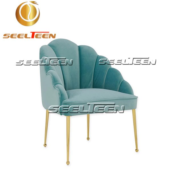 Sky Blue Velvet Chair