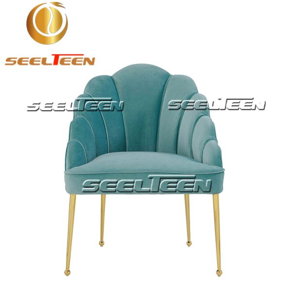 Sky Blue Velvet Chair