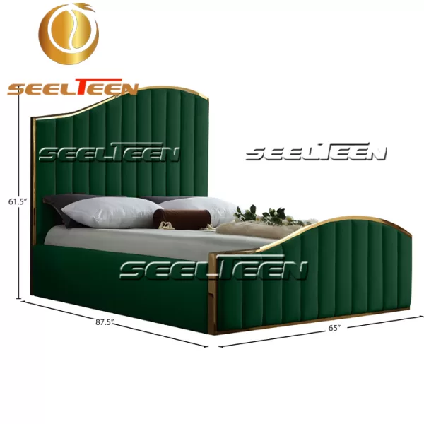 Green Upholstered Bed