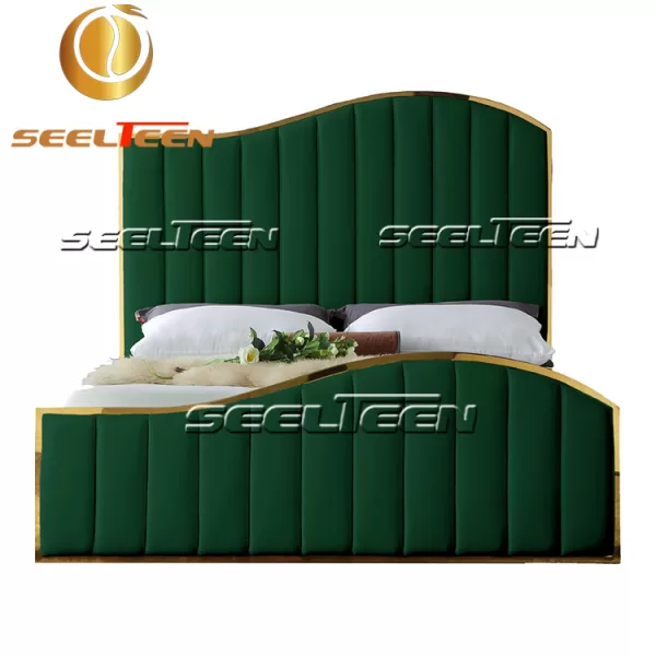 Green Upholstered Bed