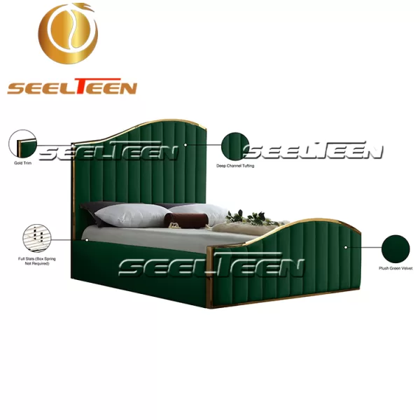 Green Upholstered Bed