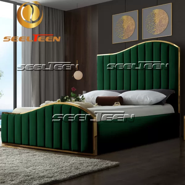 Green Upholstered Bed