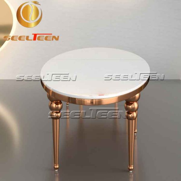 Rose gold oval table