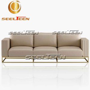 There seat leather sofa