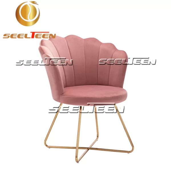 Blush pink lounge chair