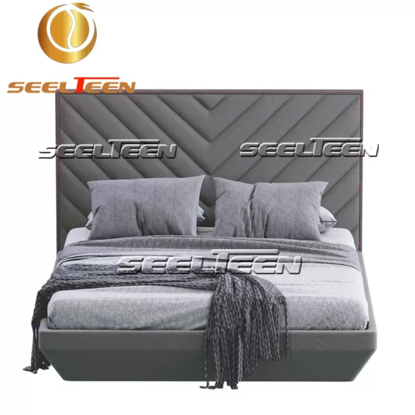 Grey platform bed