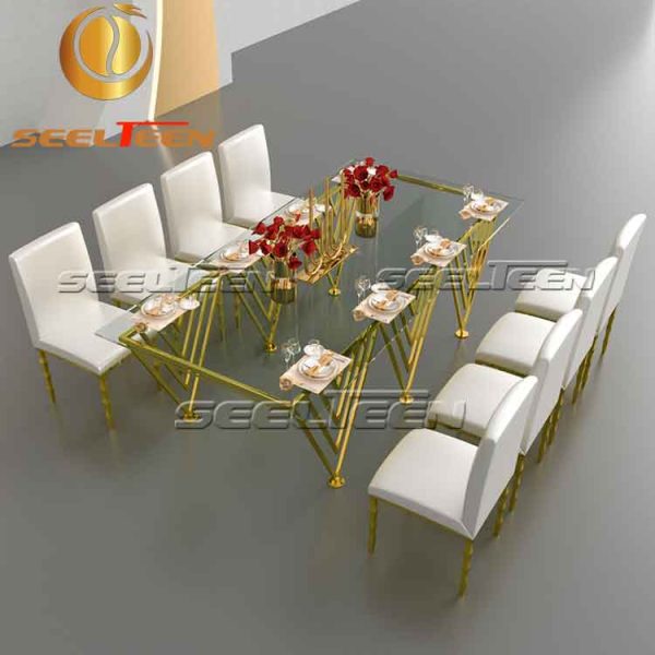 Glass dining table set