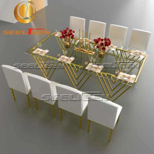 Glass dining table set