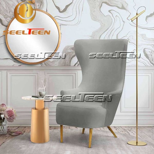 Julia Grey Wingback Chair