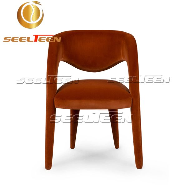 Orange Brulee velvet chair