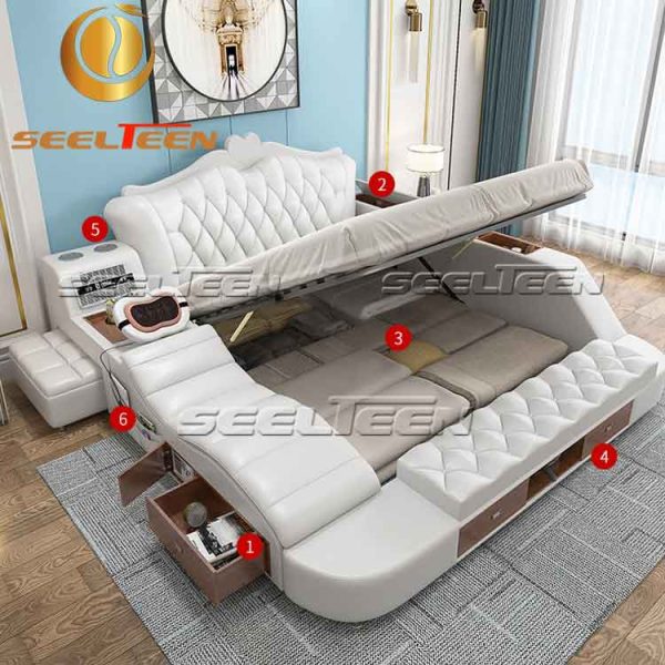 Queen bed with storage