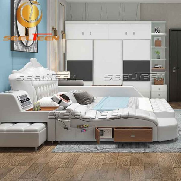 Queen bed with storage