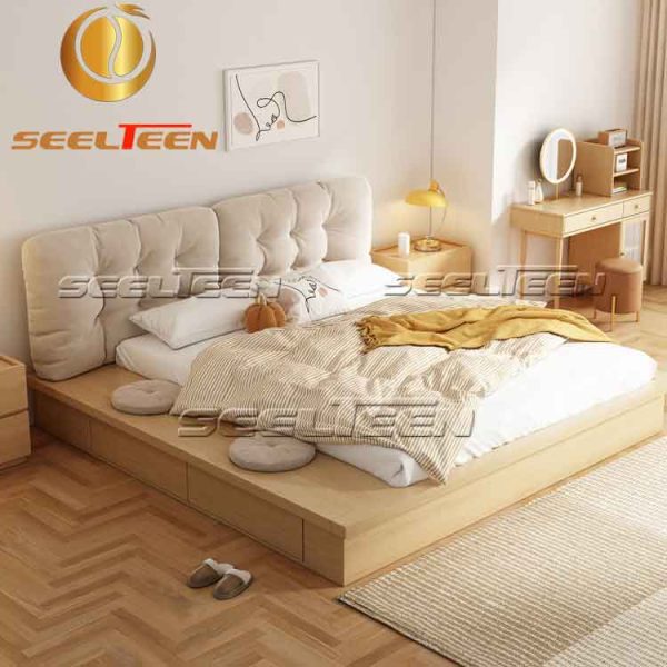 Wooden queen bed