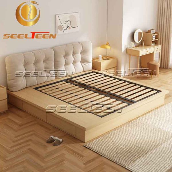 Wooden queen bed