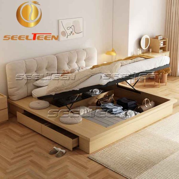 Wooden queen bed