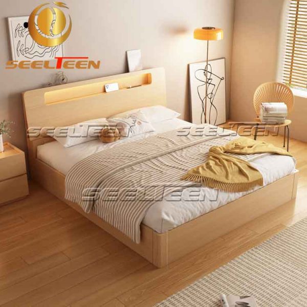 Wood full bed frame