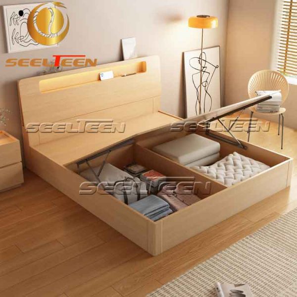 Wood full bed frame