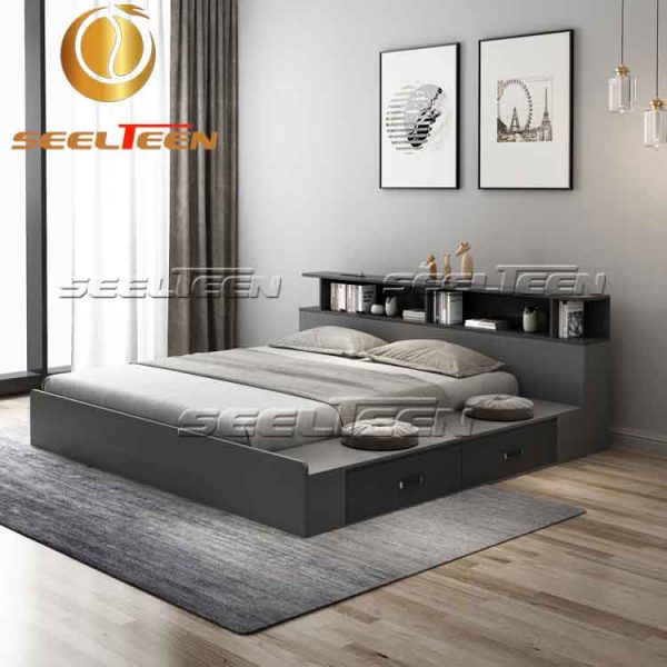 Black queen size bed frame