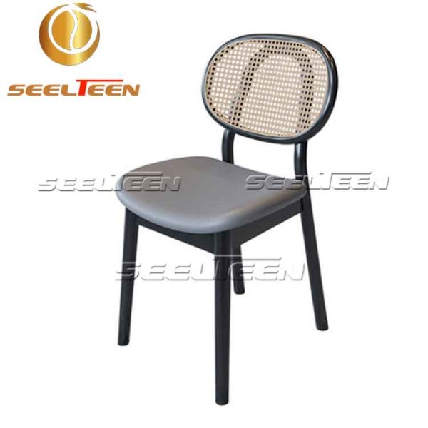 Rattan back dining chair