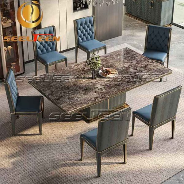 Rectangle marble dining tables