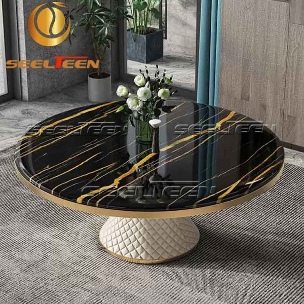 Circular dining table