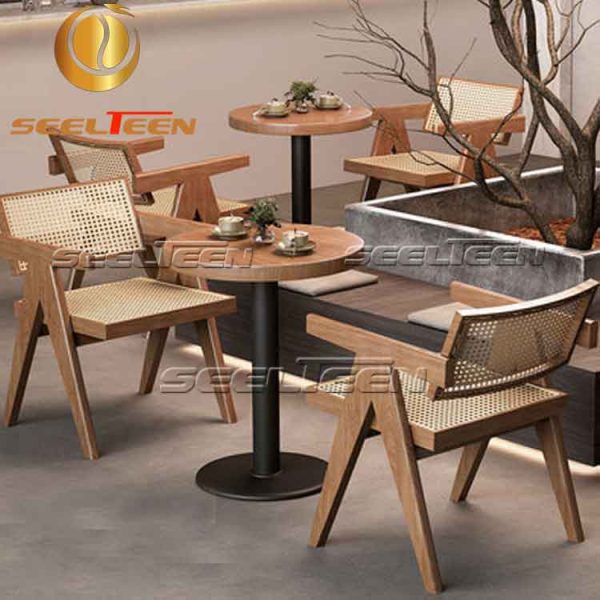 Wood dining table set