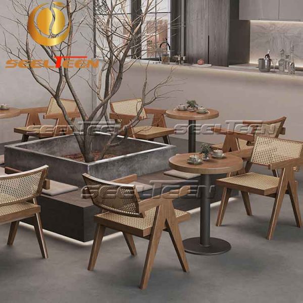 Wood dining table set