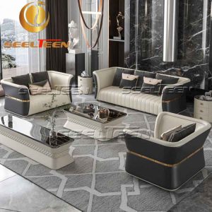 Genuine leather sofa set