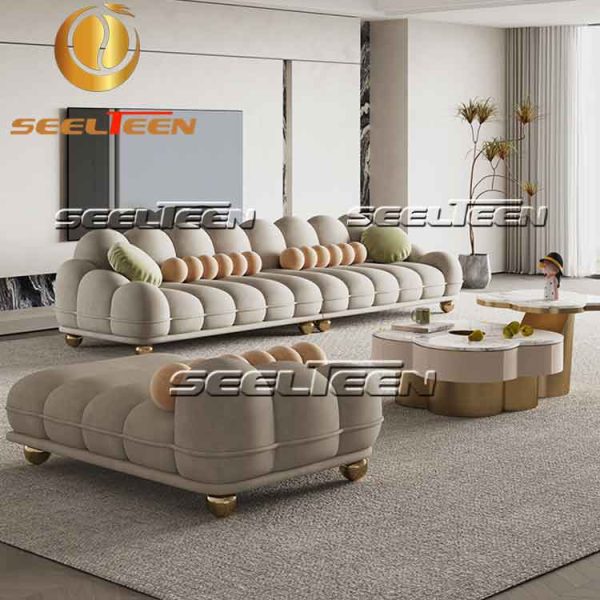 Flocking nubuck fabric sofa