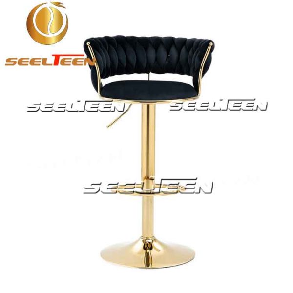 Velvet swivel bar stools