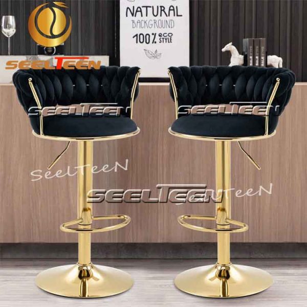 Velvet swivel bar stools