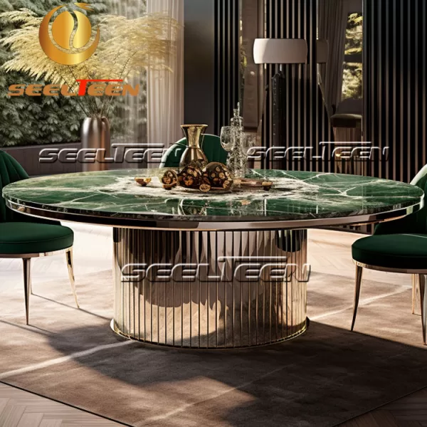 Marble Top Round Dining Table