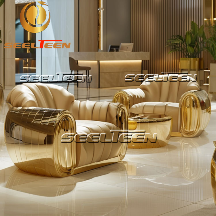 Contemporary Gold Armchairs