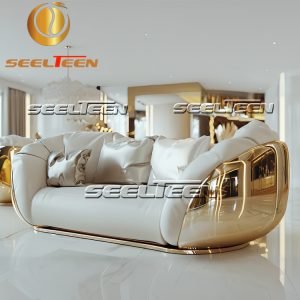 Leather and Metal Sofa​