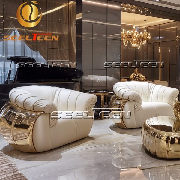 Beige and Gold Sofa