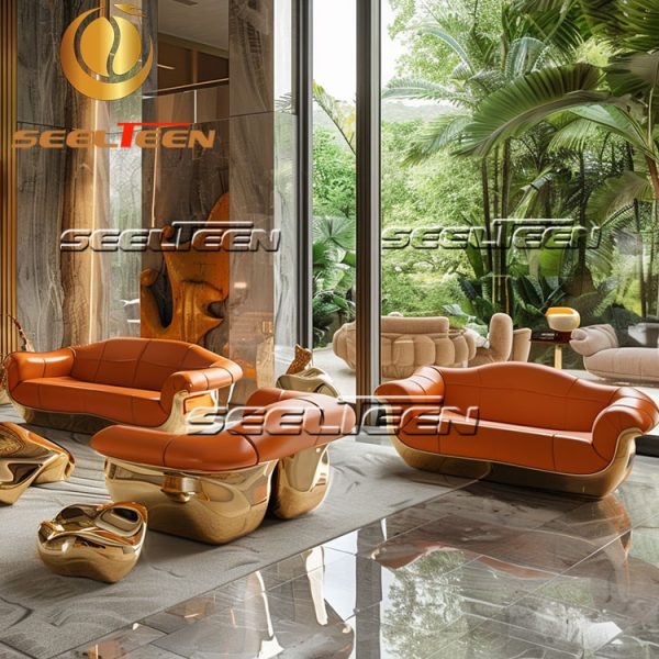 Orange Sectional Sofa