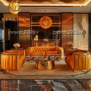 Orange 2 Seater Sofa