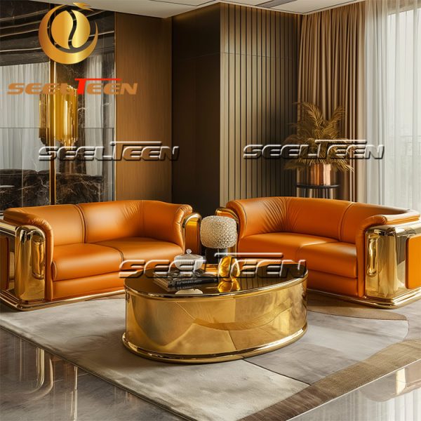 Orange Living Room Set