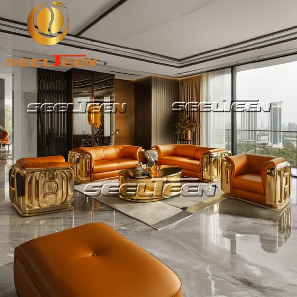 Orange Living Room Set