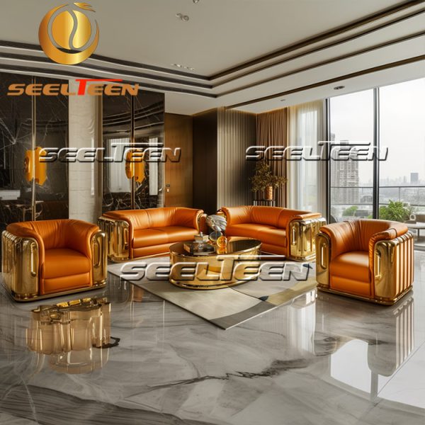 Orange Living Room Set