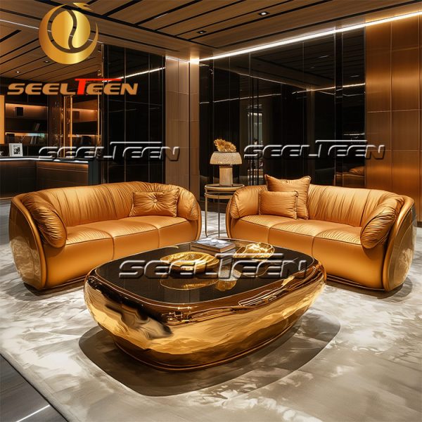 Burnt Orange Leather Couch