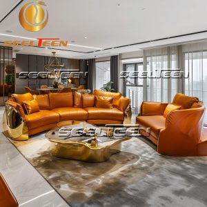 Burnt Orange Couch Living Room